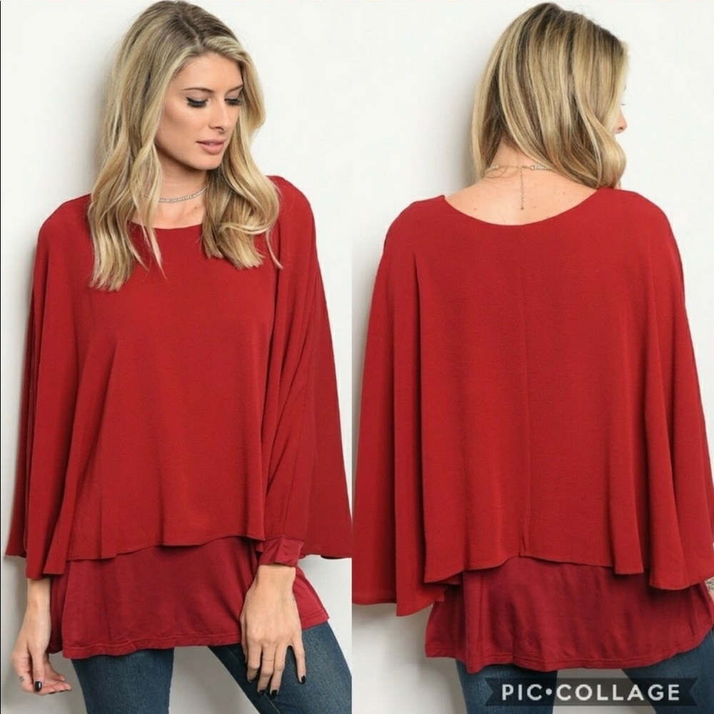 Flowing Wine red Blouse